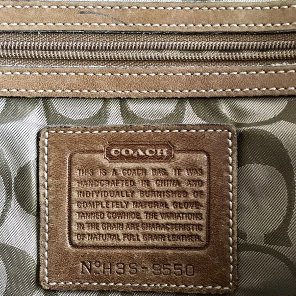 COACH Hampton‎ Soho Light Tan Genuine Leather Satchel Shoulder Bag H3S-9550 - Picture 7 of 14